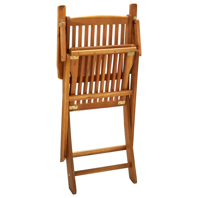 Lot de 4 chaises de jardin pliables en bois avec accoudoirs