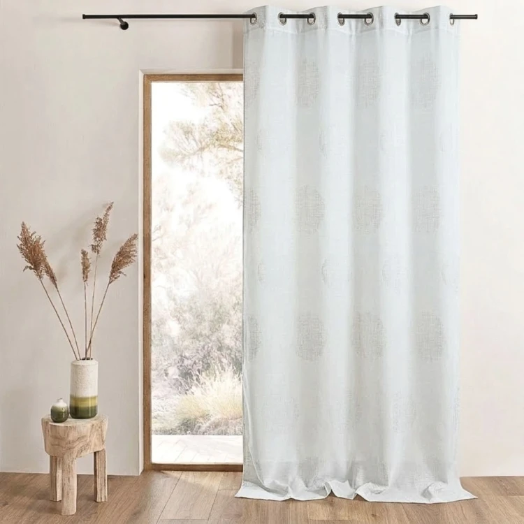 Jacquard-Vorhang mit melierten Rundmustern