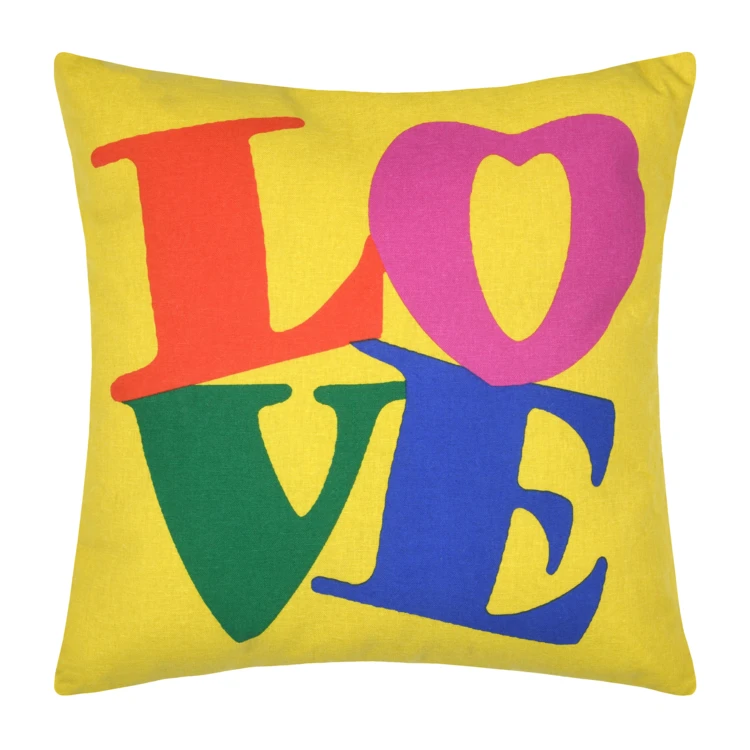 Coussin polycoton imprimé LOVE