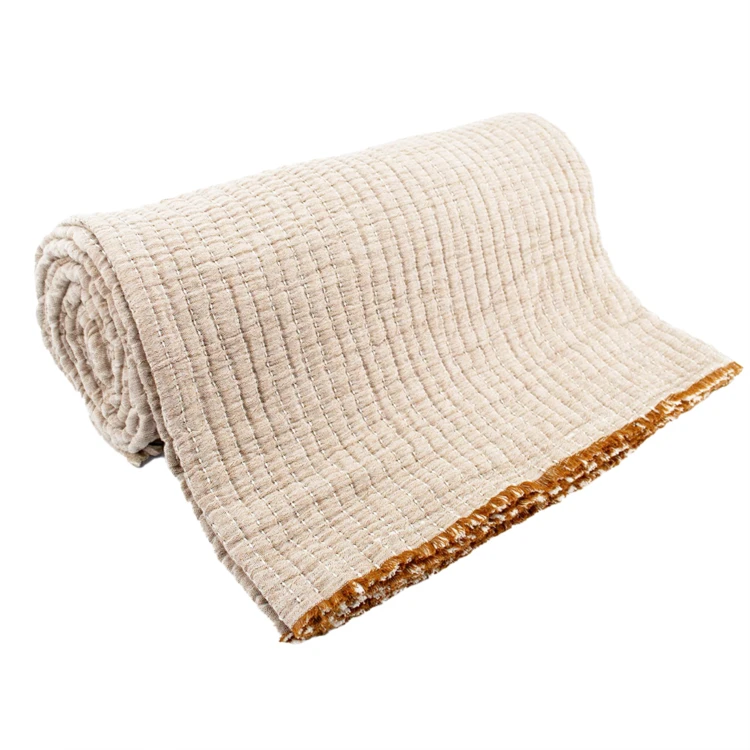 Coperta boutis trapuntata in cotone lavato