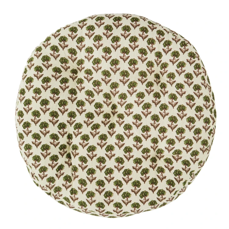 Runder Stuhlbezug aus Baumwolle mit Blumenmuster