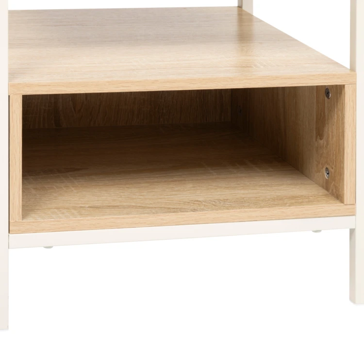 Nachttisch mit Ablage und Nische aus Holz
