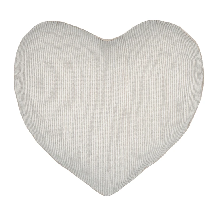 Coussin cœur rayures poly-coton