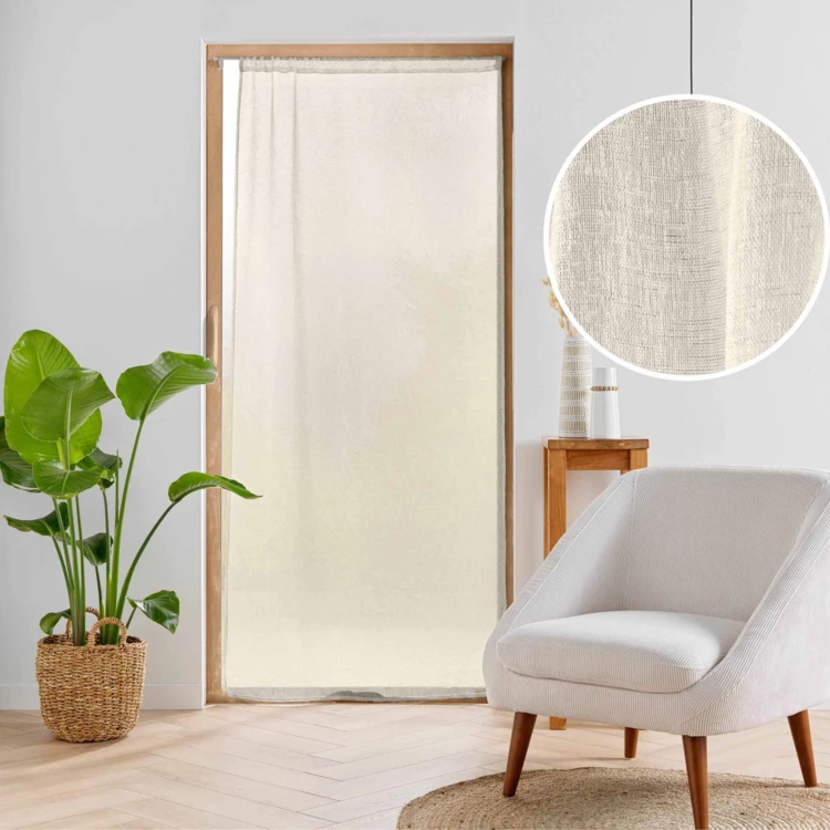 Vorhang großes Fenster mit gewebtem Leinen-Effekt