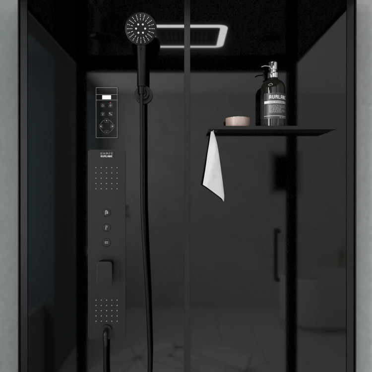Cabine de douche hydromassante porte coulissante et panneau de contrôle tactile