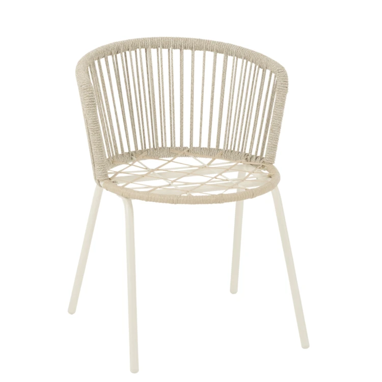 Chaise extérieure design en acier et corde