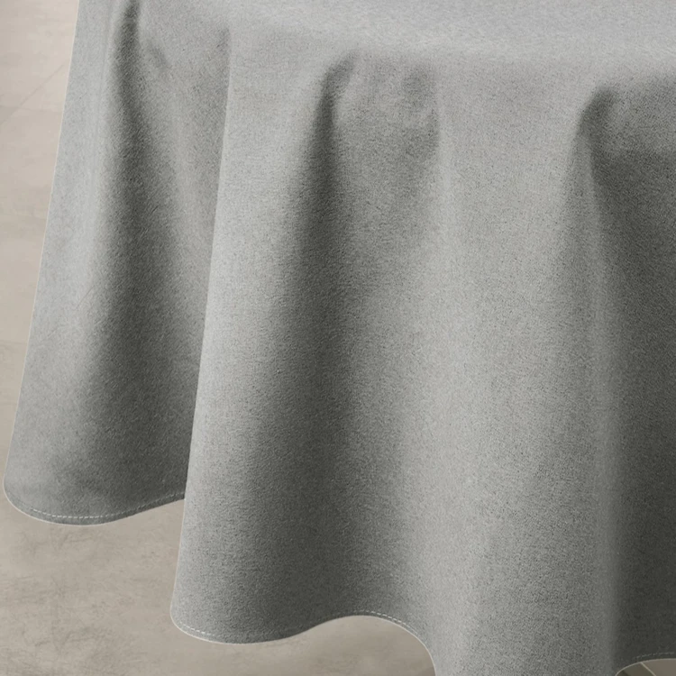 Mantel impermeable antimanchas efecto lino para mesa redonda