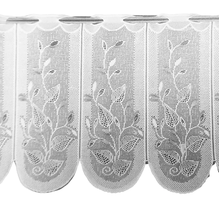 Brise-bise brodé à motifs feuillages