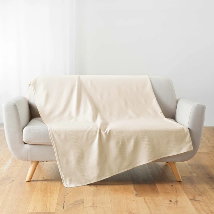 Einfarbiger Plaid aus Polybaumwolle für Sofa oder Bett