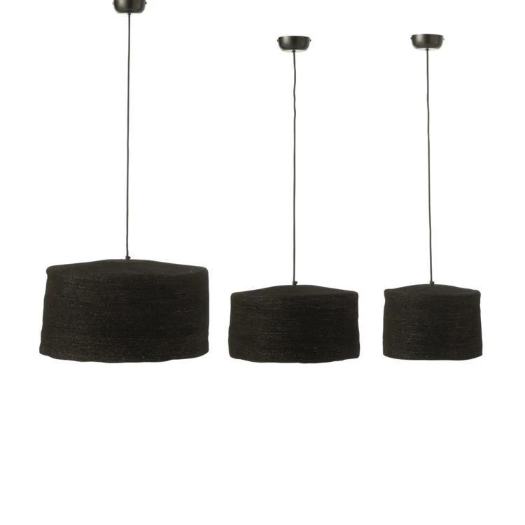 Lot de 3 suspensions en rotin