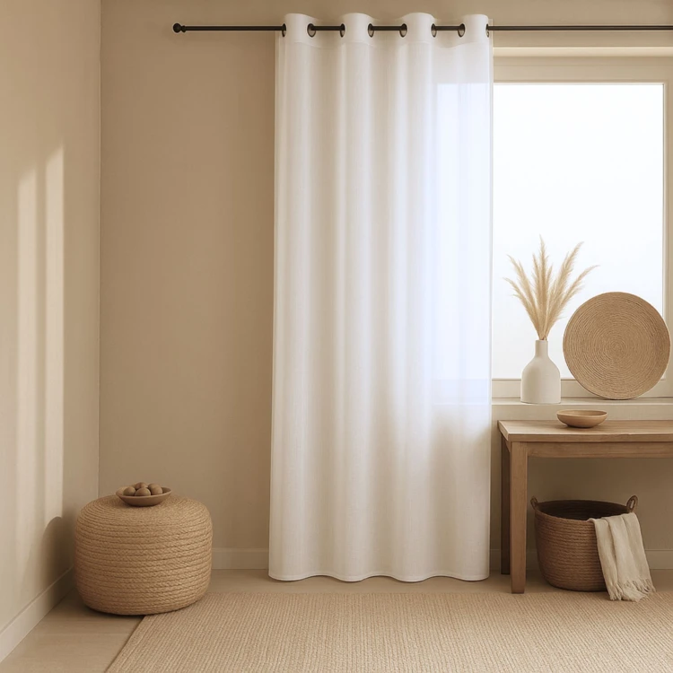 Cortinas com efeito linho