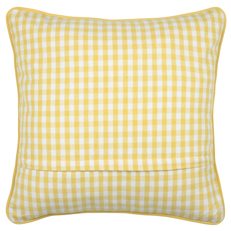 Coussin décoratif motif vichy en polycoton