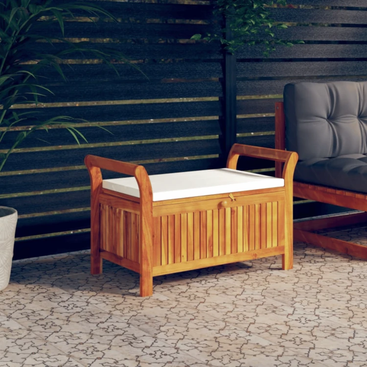 Banc de rangement extérieur en acacia