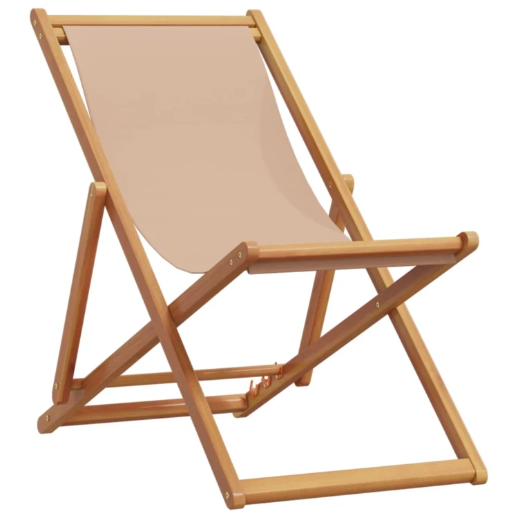Chaise de plage pliante en bois avec dossier réglable