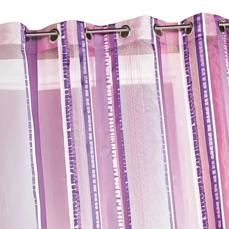 Cortina de organza jacquard con rayas verticales