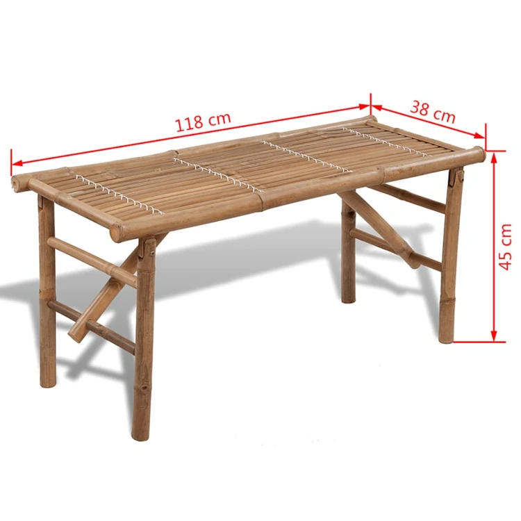 Banc de jardin pliable en bambou