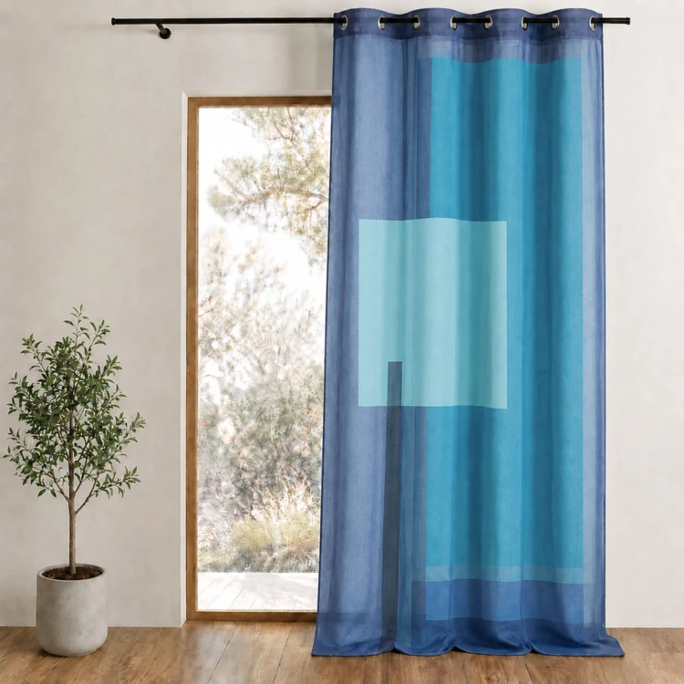 Voile estampado com motivos gráficos