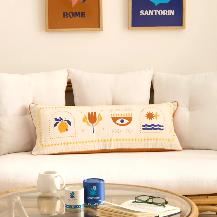 Coussin déhoussable motif graphique