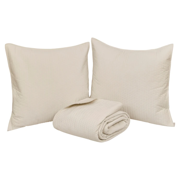 Dessus de lit matelassé avec 2 taies assorties