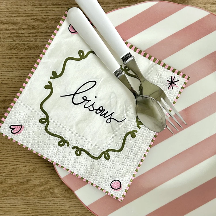 Set mit 20 Papierservietten Kuss