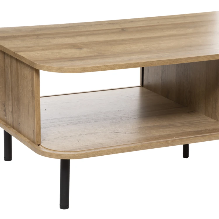 Mesa de centro com portas de correr caneladas