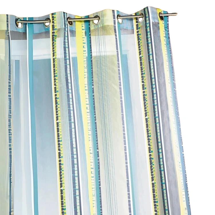 Cortina de organza jacquard con rayas verticales