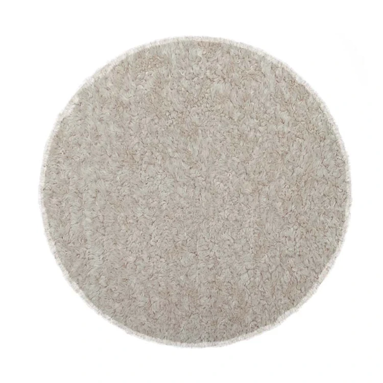 Galette de chaise ronde en tissu bouclette