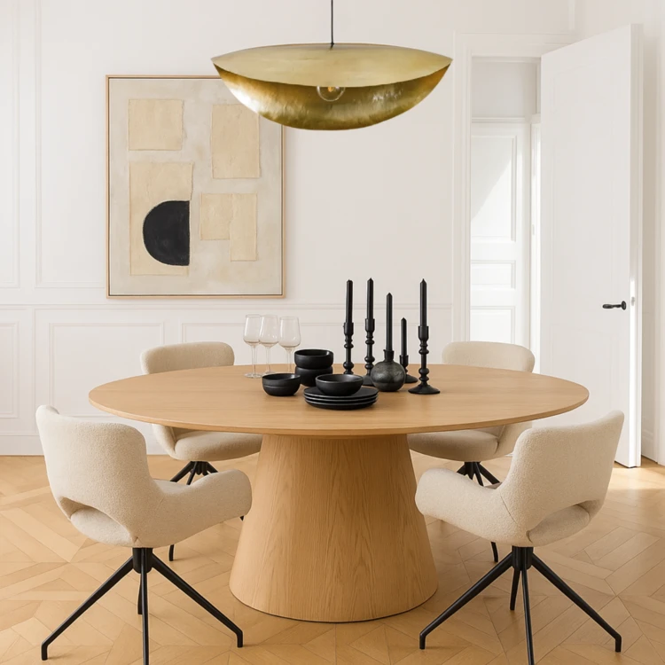 Hanglamp van gehamerd messing