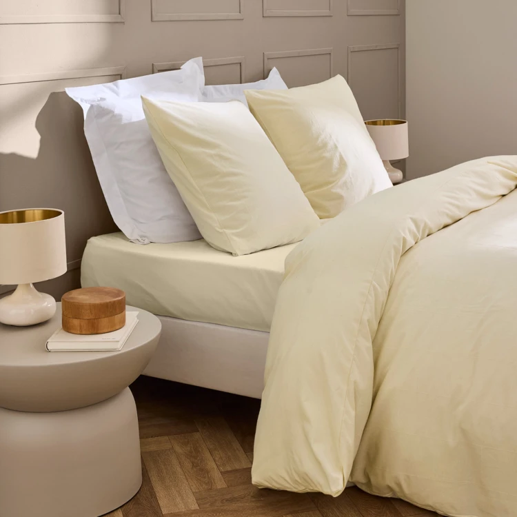 Juego de cama de algodón lavado con estampado de cuadros jacquard