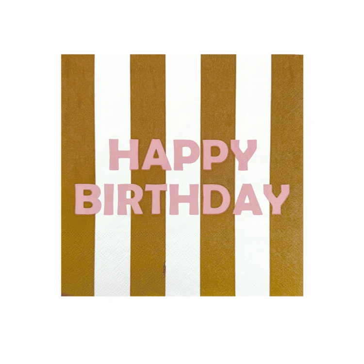 Servilletas de papel estampadas Happy Birthday - lote de 20