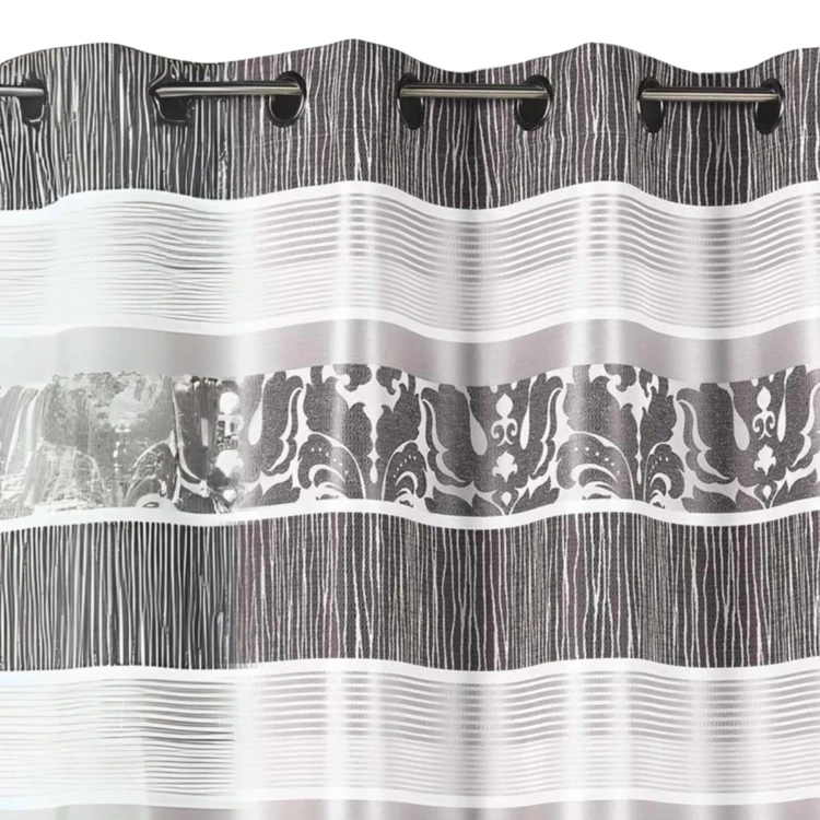 Rideau occultant jacquard à rayures horizontales colorées