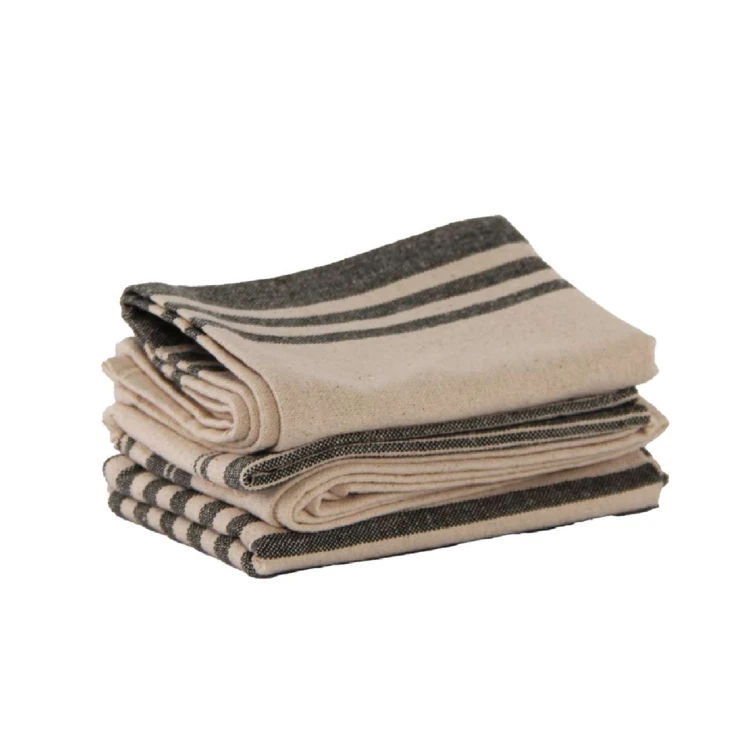 Lot de 3 torchons 100% coton lavé