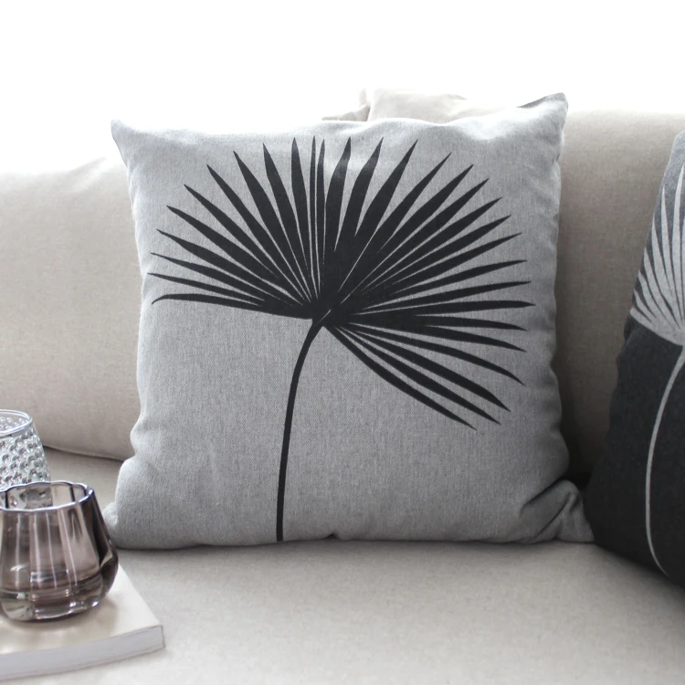 Coussin carré feuille de palmier