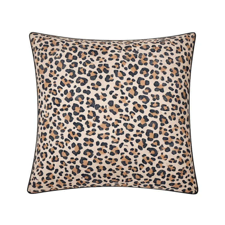 Taie d’oreiller percale de coton léopard