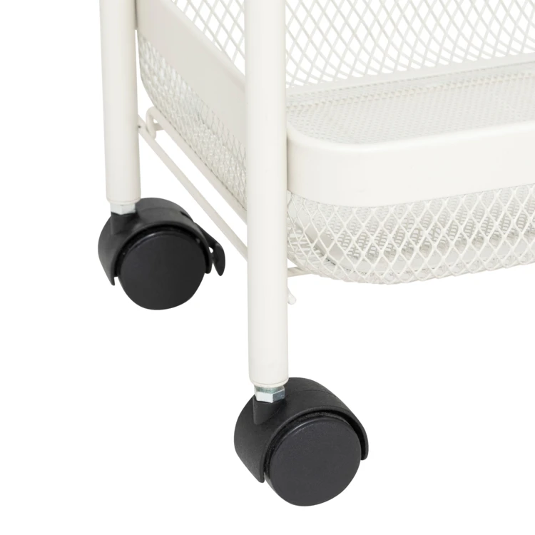 Carrito de almacenamiento de metal de 3 niveles con ruedas