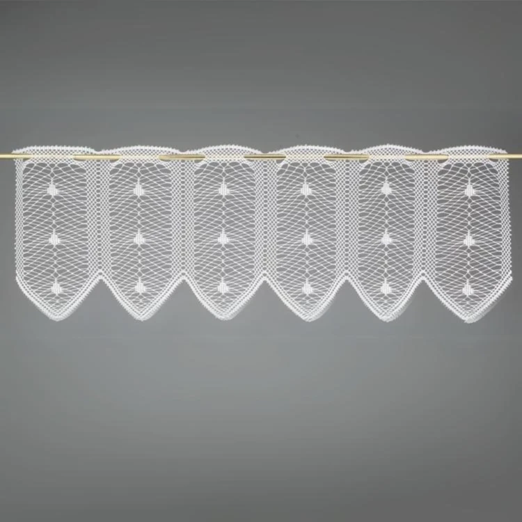 Brise-bise en maille ajourée dentelle à pointes