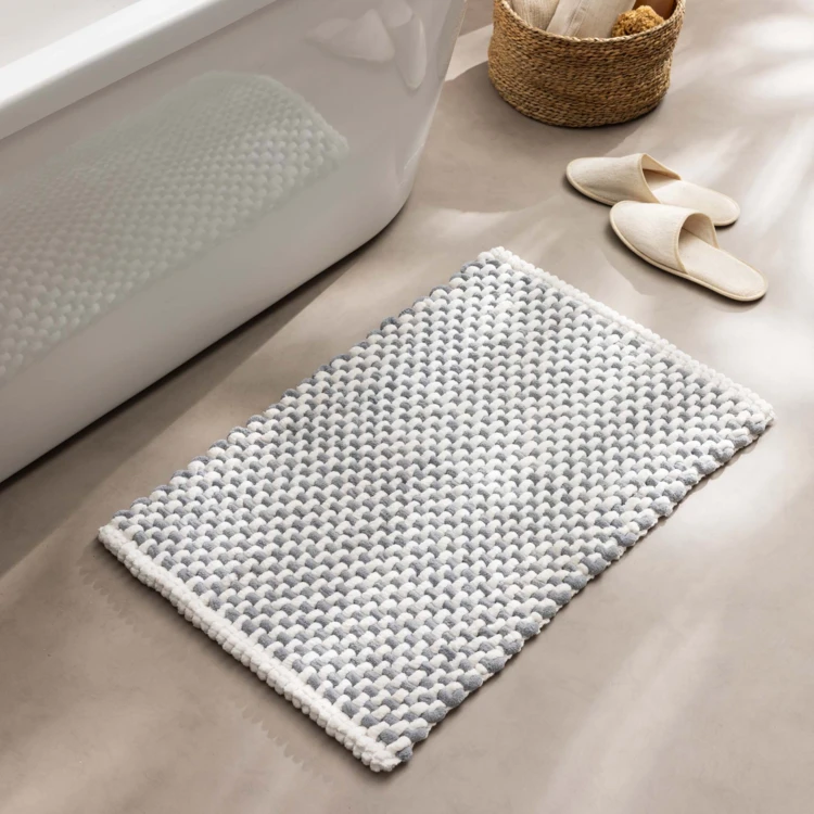Ultra-absorbierender Chenille-Baumwollpoly-Badeteppich