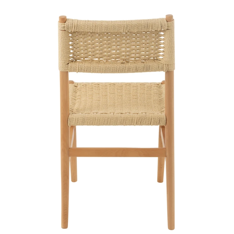 Chaise salle à manger en bois de hêtre et corde