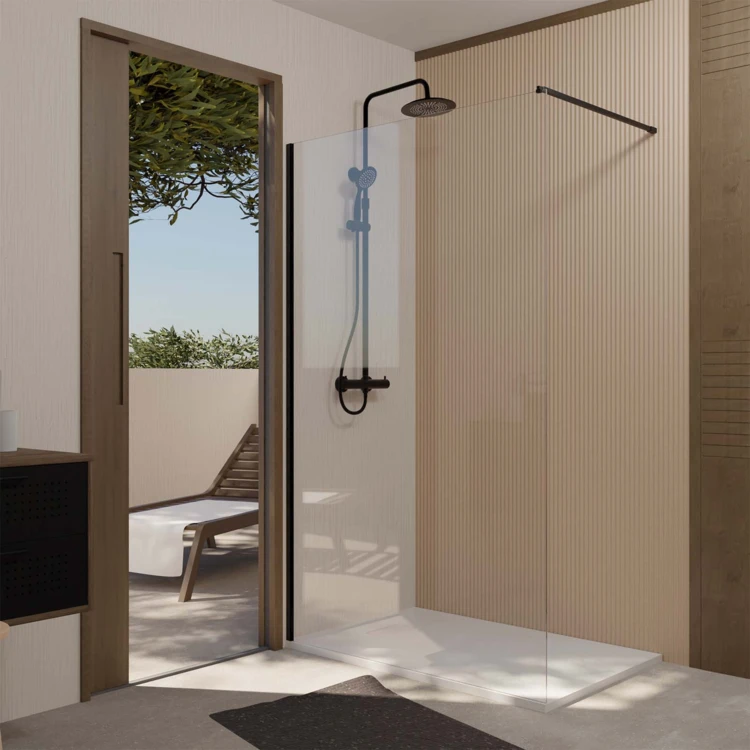 Paroi de douche à l’italienne en verre trempé 8 mm anticalcaire