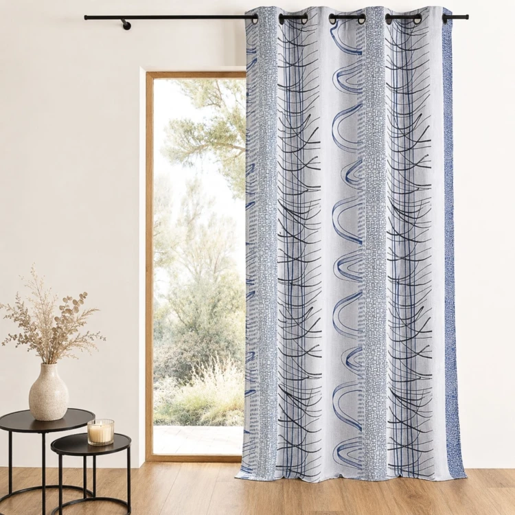 Cortina jacquard estampado gráfico