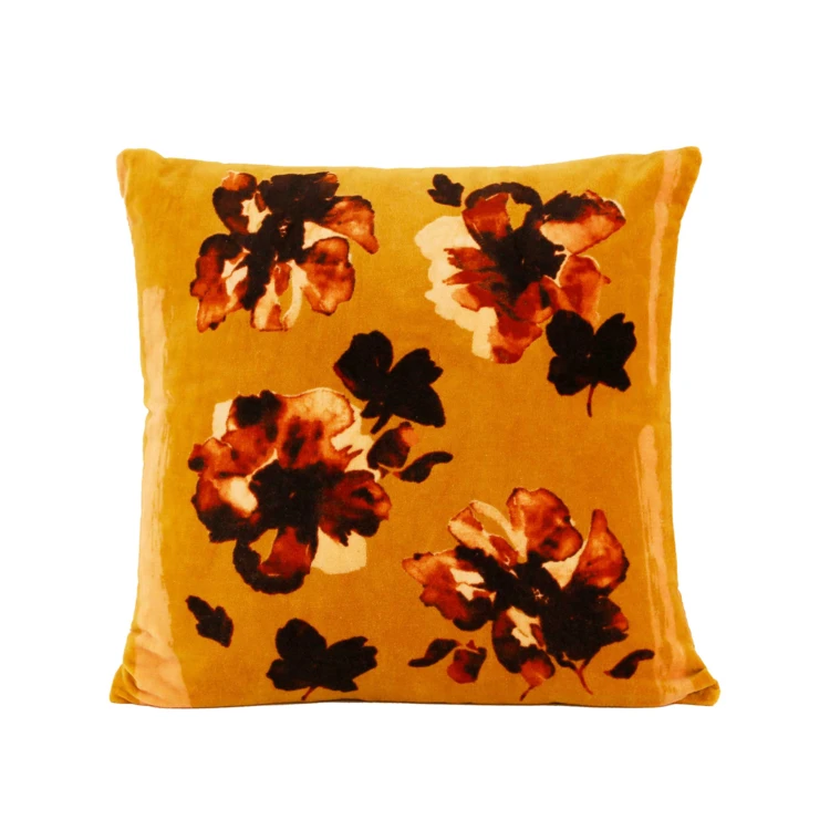 Samtkissen mit Blumenmuster