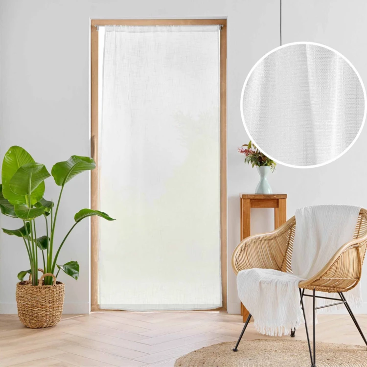 Vorhang großes Fenster mit gewebtem Leinen-Effekt
