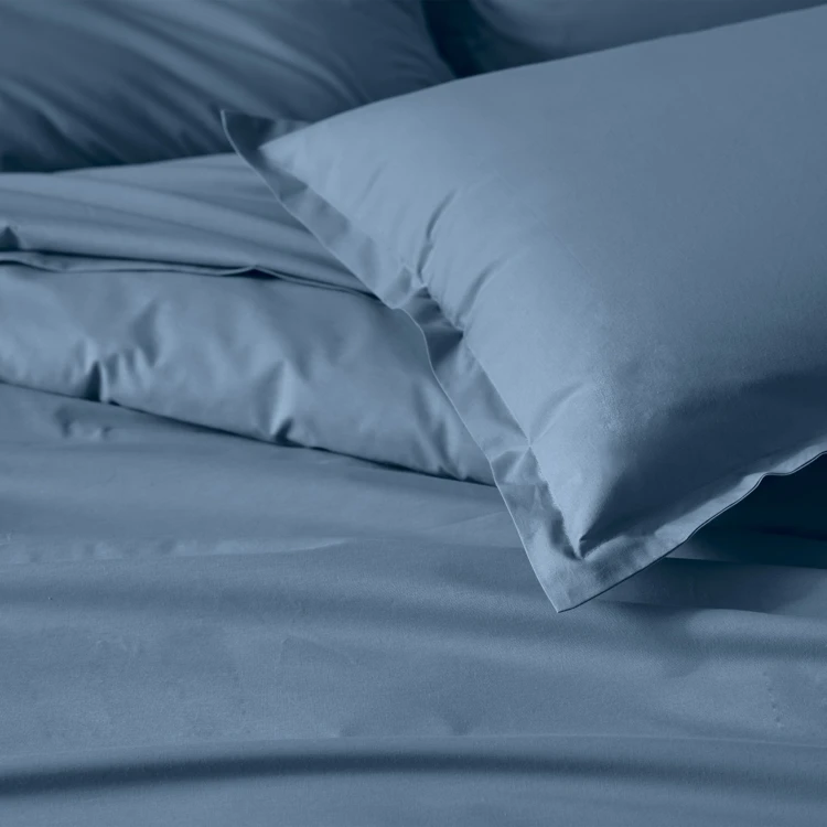 Drap plat piqué uni en percale de coton