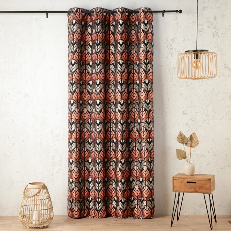 Tenda art déco effetto velluto con occhielli