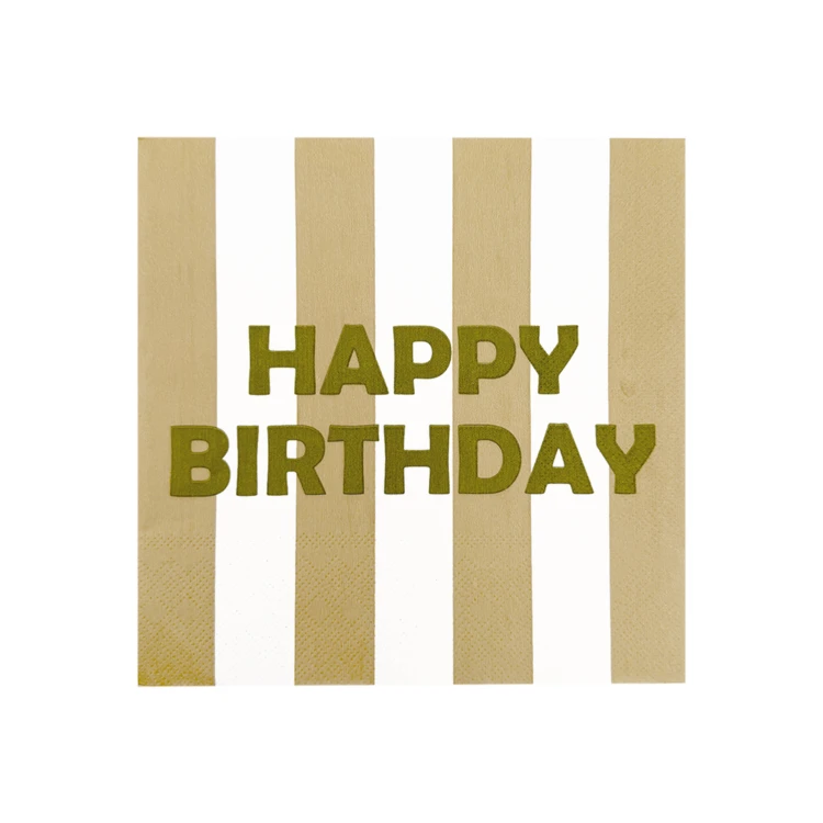 Servilletas de papel estampadas Happy Birthday - lote de 20