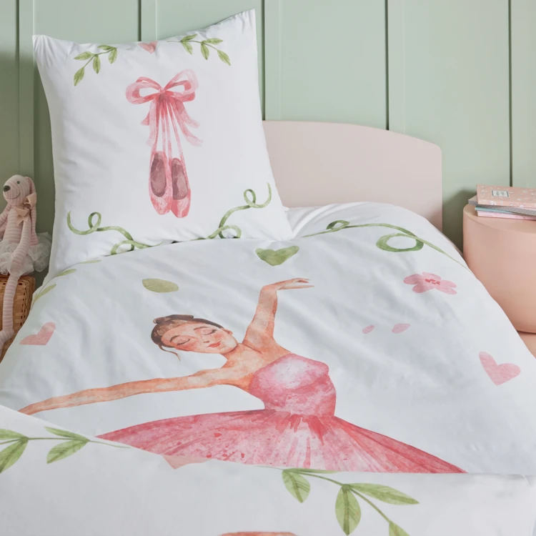 Housse de couette enfant percale de coton danseuse étoile