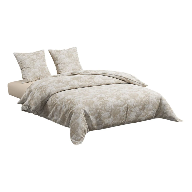 Juego de cama de 3 piezas de algodón reversible con estampado de toile de Jouy