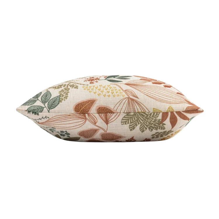 Coussin polylin imprimé feuillages