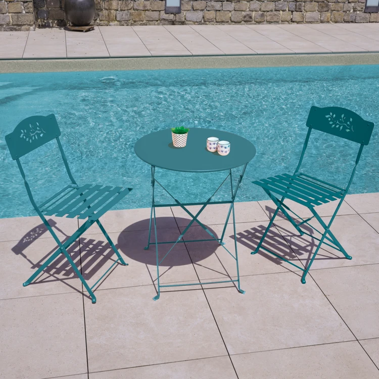 2er-Set klappbare Gartenstühle aus Stahl