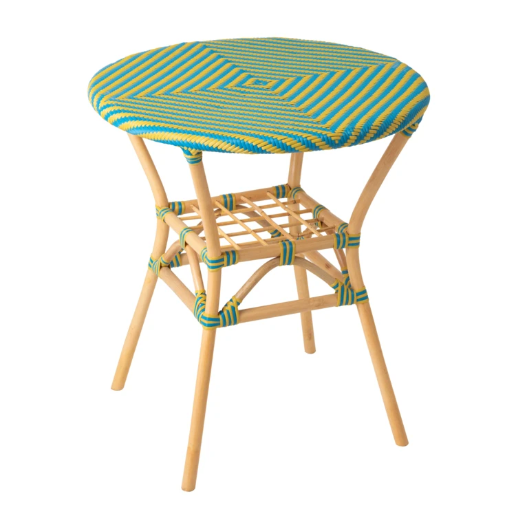 Ronde rieten tuintafel